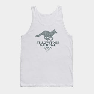 Yellowstone National Park Running Wolf Tank Top